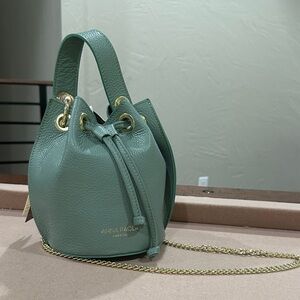 Anna Paola Green Mini Bucket Bag